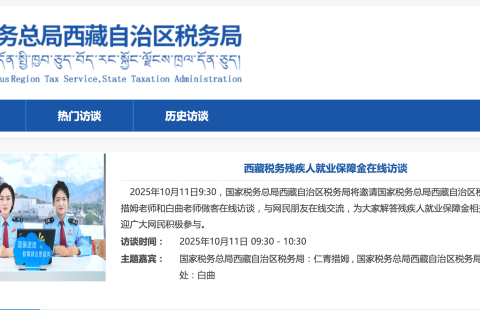 西藏稅務(wù)殘疾人就業(yè)保障金在線訪談